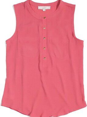 Loft Ann Taylor Women's Mixed Media Henley Tank Small
